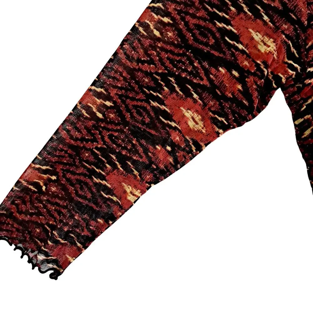 Bandolino Mesh Overlay 3/4 Sleeve Top - Picture 3 of 5